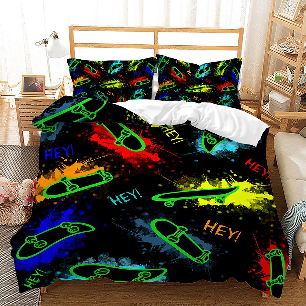 

Skateboarding Series Boxing Cool Personality 3D Quilt Set Three-Piece Digital Kit 135 * 200 (two-piece set) 90g
