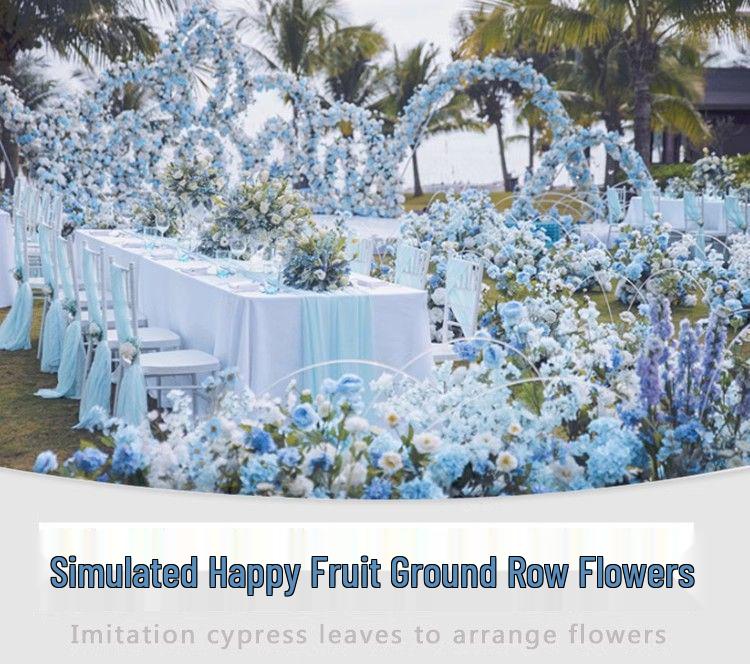 Großes Seidenblumen Hochzeitsgang & T-Bühnen Dekorationsset