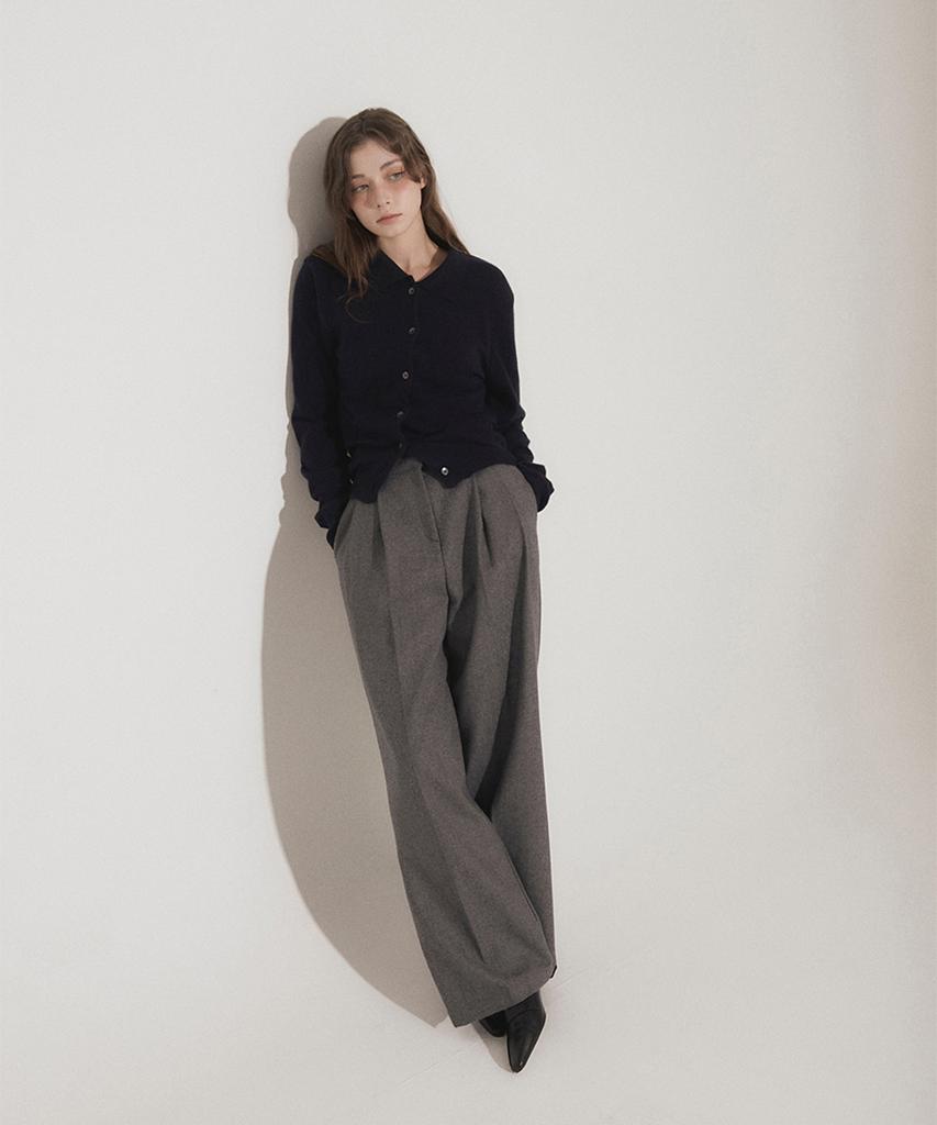 Eoboneoseu Wool Double Pleated Slacks [Gray]