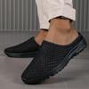 Breathable Flyknit Cutout Plus Size Ultralight Half-Slippers