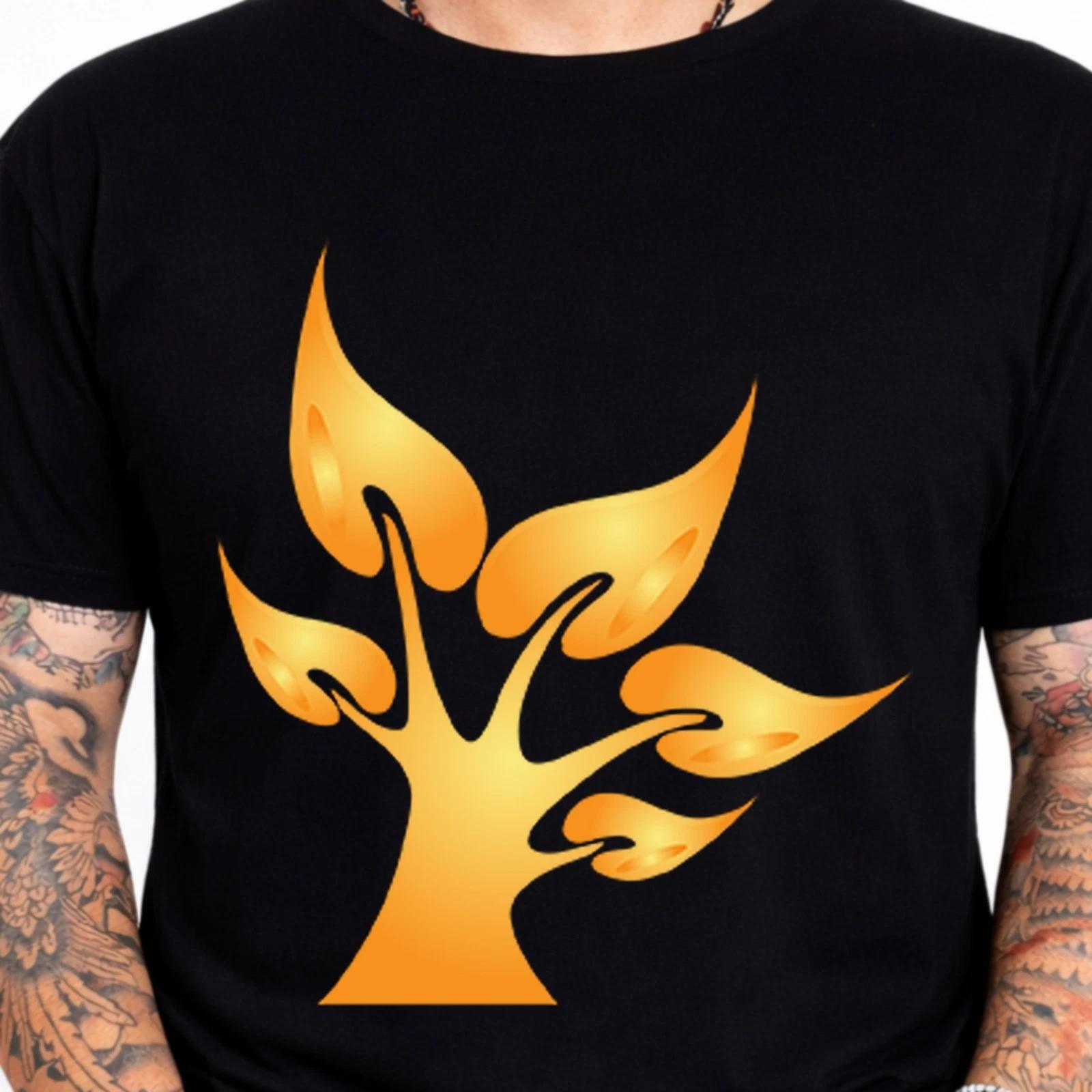 Flame Tree Graphic T-Shirt Fire Tree Of Life Tee Spiritual Nature Gift XS