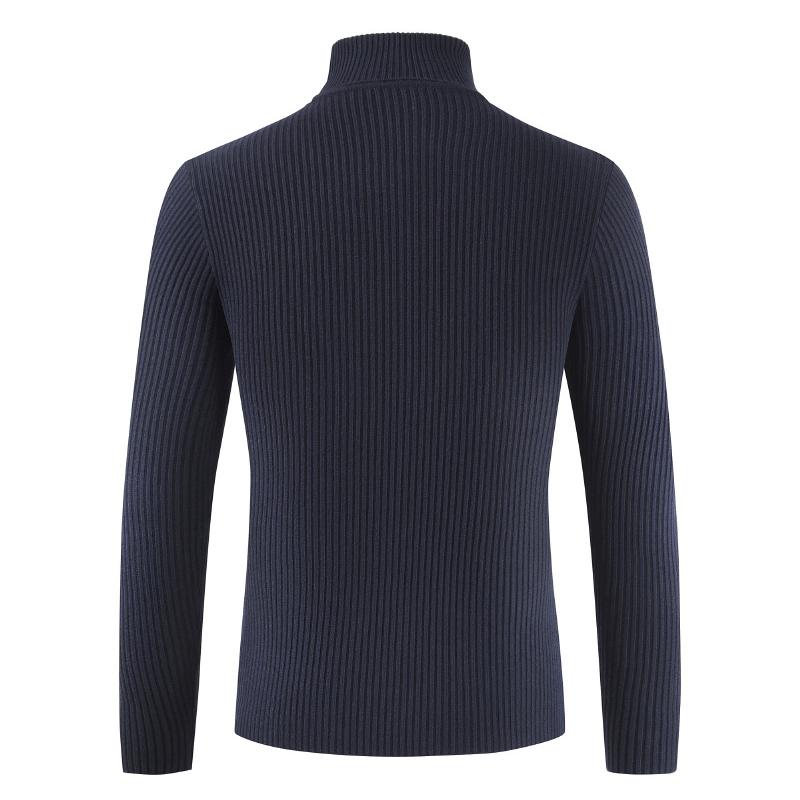 Autumn and Winter Men's High Neck Sweater Korean Version Slim Fit Youth Solid Color Pullover Bottom Knitted Jersey