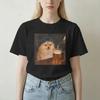 Unisex Unisexs Pomeranian Pijący Piwo Koszulki 100% Bawełna Ubrania Zabawne Krótki Rękaw Okrągły Dekolt T-shirty Letnia Koszulka
