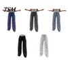 Jeans Versatili da Donna Patchwork di Pizzo da Donna Borsa Casual Ampia Gamba Dritta Larga Spandex per Pantaloni in Denim Vita Media Floreale Traforato Flessibile