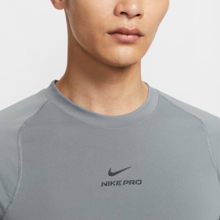 Nike Pro T Shirts Men's Gray Crew Neck Moderate HV0410-084