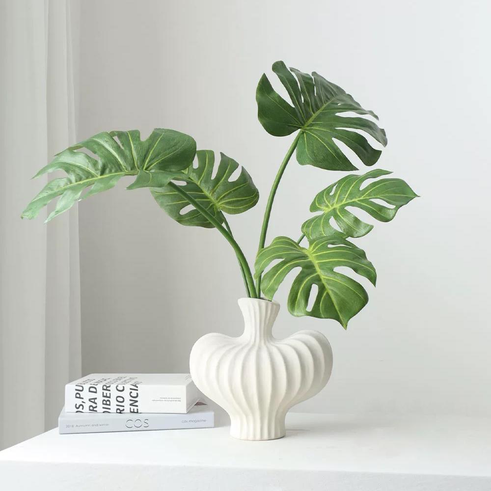 Artificial Palm Leaves Turtle Leaf Realistic Decorative Plant Turtle Leaf Home Room Hawaiian Decoration Monstera Plant