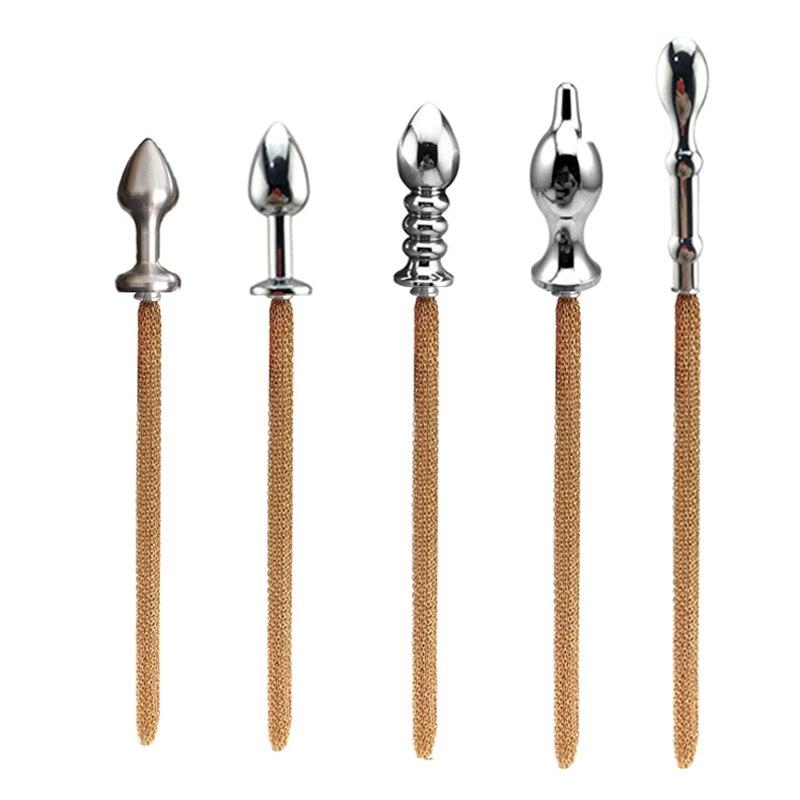 Tapón Anal de Cola de Cadena de Metal Unisex Juguetes Sexuales Anales Fetichismo Colas de Tapón Anal