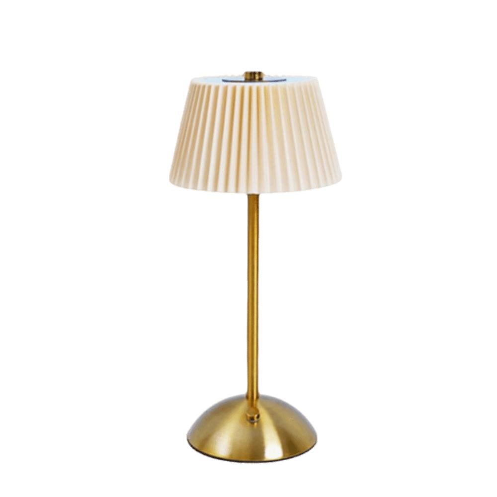 Metal Base Pleated Desk Lamp Fabric Shade Dimmable Touch Bedside Lamp USB Charging 3 Color Lights LED Night Light Bedroom