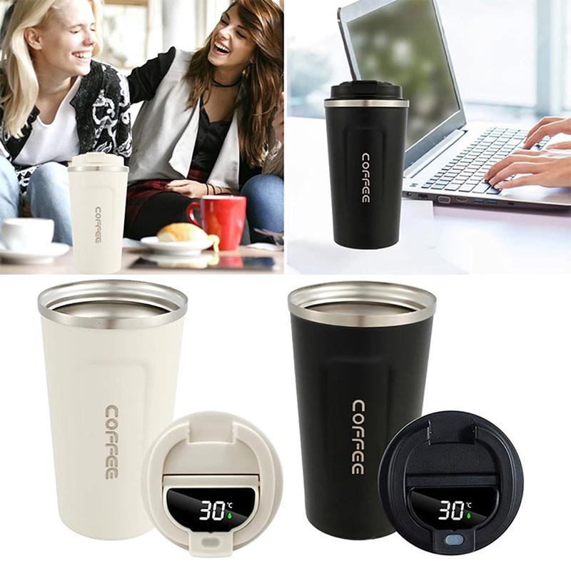 Smart Coffee Tumbler Thermosbecher mit intelligenter Temperaturanzeige 510 ml tragbarer Reise-Vakuum-Kaffeebecher Auto-Wasserbecher