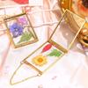 2Pcs Square Metal Glass Photo Frame Wall Hanging Dried Flower Display Holder Case For Pressed Flower and Home Decoration