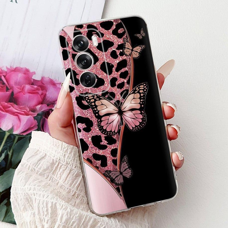 For OPPO Reno12 Pro 5G Case CPH2629 Cover Transparent Silicone Fashion Butterfly Soft Case For Reno 12 CPH2625 Reno 12Pro Fundas