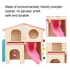 Wooden Hamster Fun House Huts Toy Hamster Exercise Playthings Fun Gym Playground