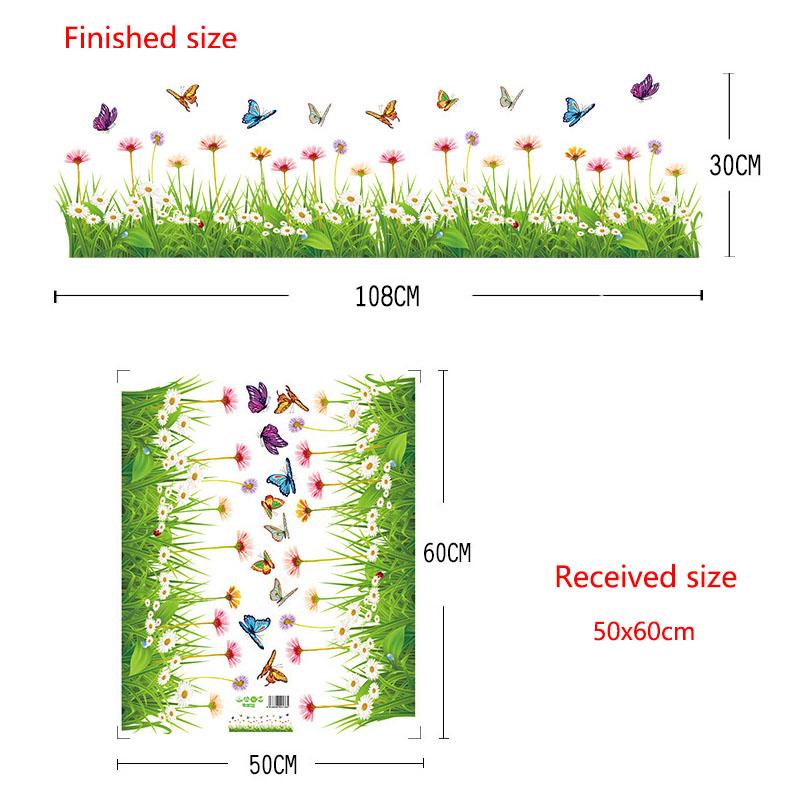 

Daisy Flower Skirting Board Wall Sticker Self-Adhesive Removable PVC Decal for Bedroom Living Room Hallway Corner Home Decor 50x60cm разноцветный