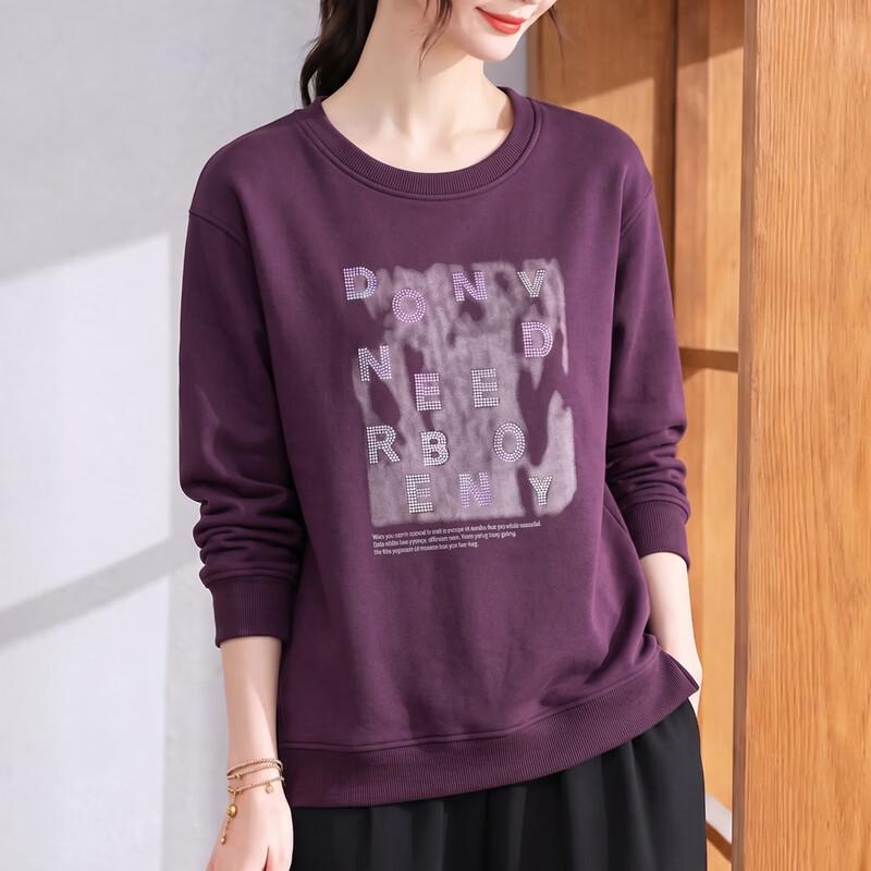 Yalu Casual Letter-Print Long Sleeve Sweatshirt for Women