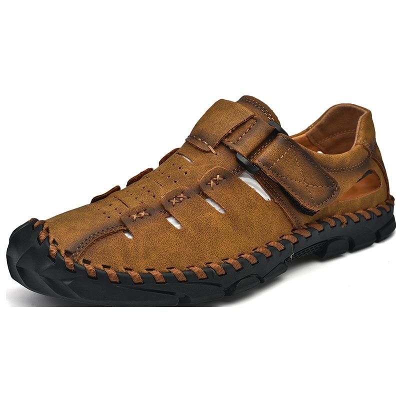 

2025 новые мужские сандалии большого размера, сетчатая повседневная пляжная обувь, сандалии из сетчатой ткани ручной работы для отдыха на открытом воздухе 48