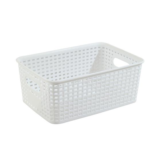 Aufbewahrungsbox mit Deckel, Imitations-Rattan-Geflecht, Schreibtisch-Organizer, Mehrzweck-Aufbewahrungskorb für Fernbedienungen, Kosmetikartikel und Snacks