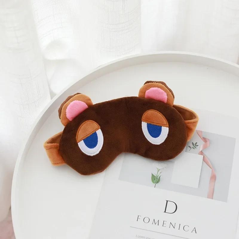 Animal Crossing Sleep Mask Eyeshade Model Tom Nook Timmy Tommy Cosplay Eyepatch Cute Cartoon Travel Blindfold Plushes Eye Cover