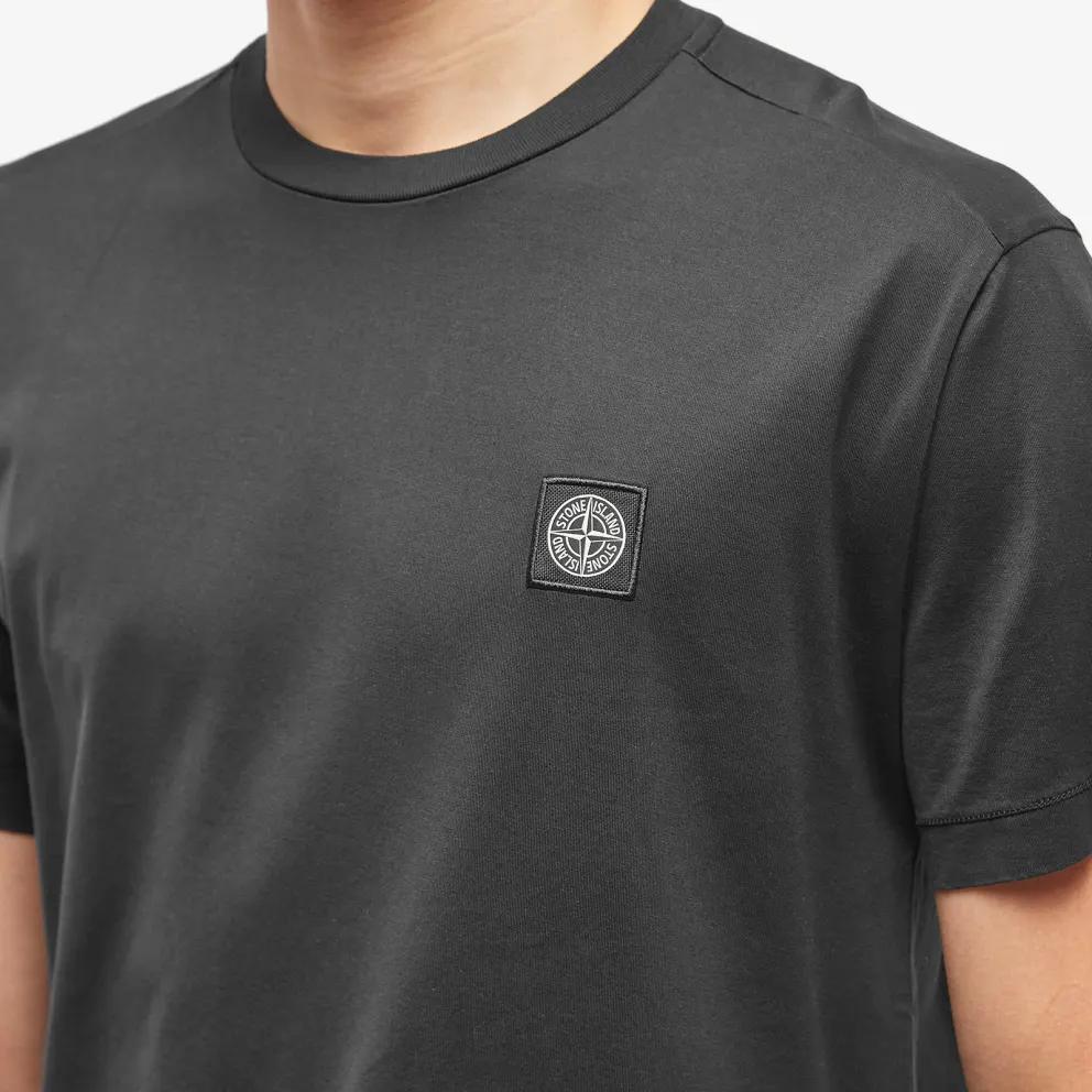 STONE ISLAND Βαφή Ρούχου Λογότυπο T-Shirt Μαύρο Ανδρικά Τοπ 101524113-A0029