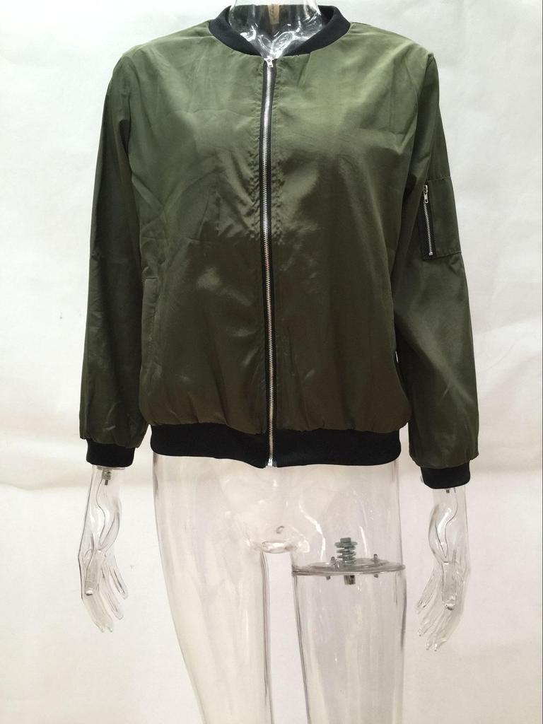Giacca Moda Autunno Inverno 2016 Europa America Colore Unico Zip Corta