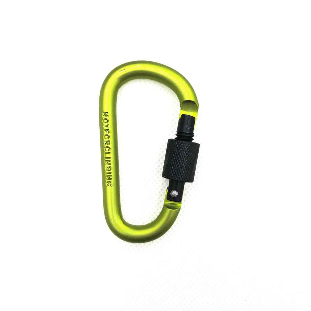 8CM D-Shaped Aluminum Carabiner with Lock - High Quality, Thickened Screw Gate Snap Hook for Backpack