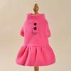 Pet Dress Comfortable Dogs Winter Warm Clothes Fashionable Cats Pullover Skirt with Traction Ring Pet Supplies