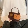 Korean Style Plush Bear Crossbody Bag Cartoon Cute Cookie Handbag Mini Message Bag  Girls
