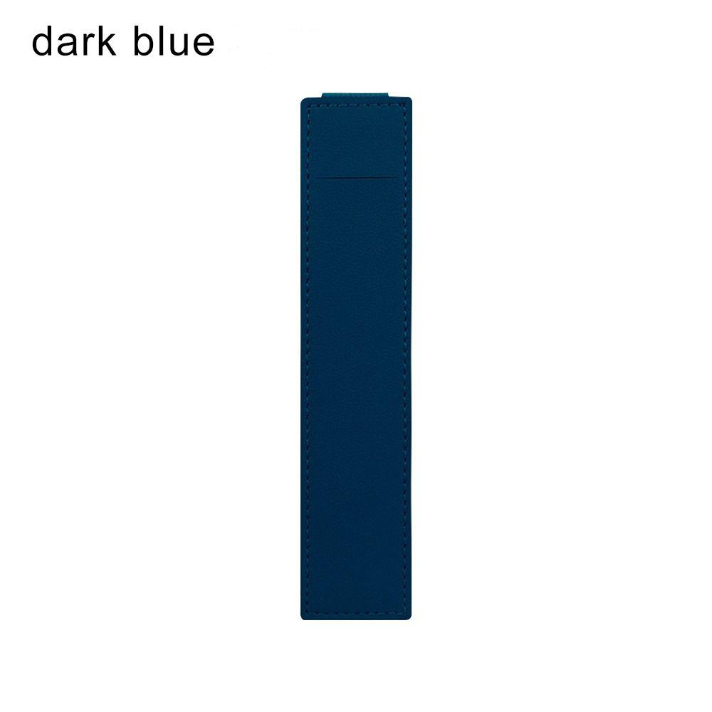 1 Pack Pencil Bag Elastic Buckle Pen Clip PU Leather Pen Holder Portable Lightweight Office Meeting Supplies