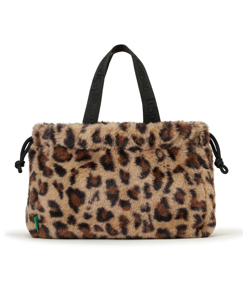 FUR DRAWSTRING Fluffy Fur TOTE/3031/Leopard
