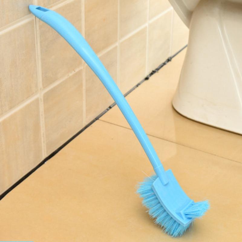 Doppelseitiges Toilettenbürstenset Badezimmer Langer Griff Reinigungsbürste Toilettenbürste Totpunkt-Desinfektion Weiche Bürste mit Basis