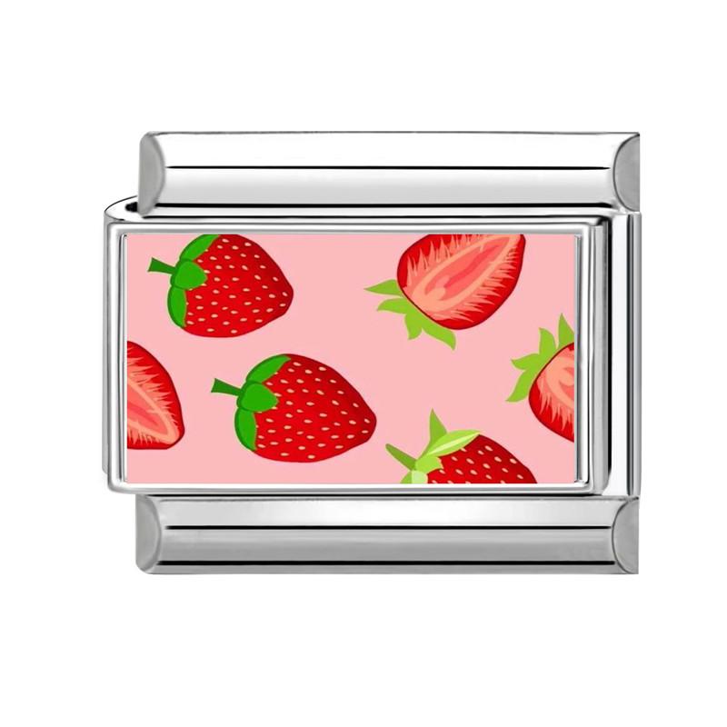 Creative Fruits Series Grape Cherry Lemon Coconut Orange Italian Charm Link Fit 9MM Stainless Steel Jewelry DIY Making Bracelet