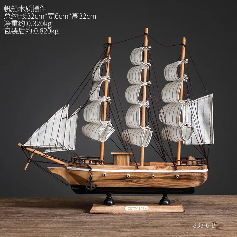 Creative Sailing Model Figurines Living Room TV Cabinet Wine Cabinet Office Table Miniatures Luxury High-end Decor Statua FYFM