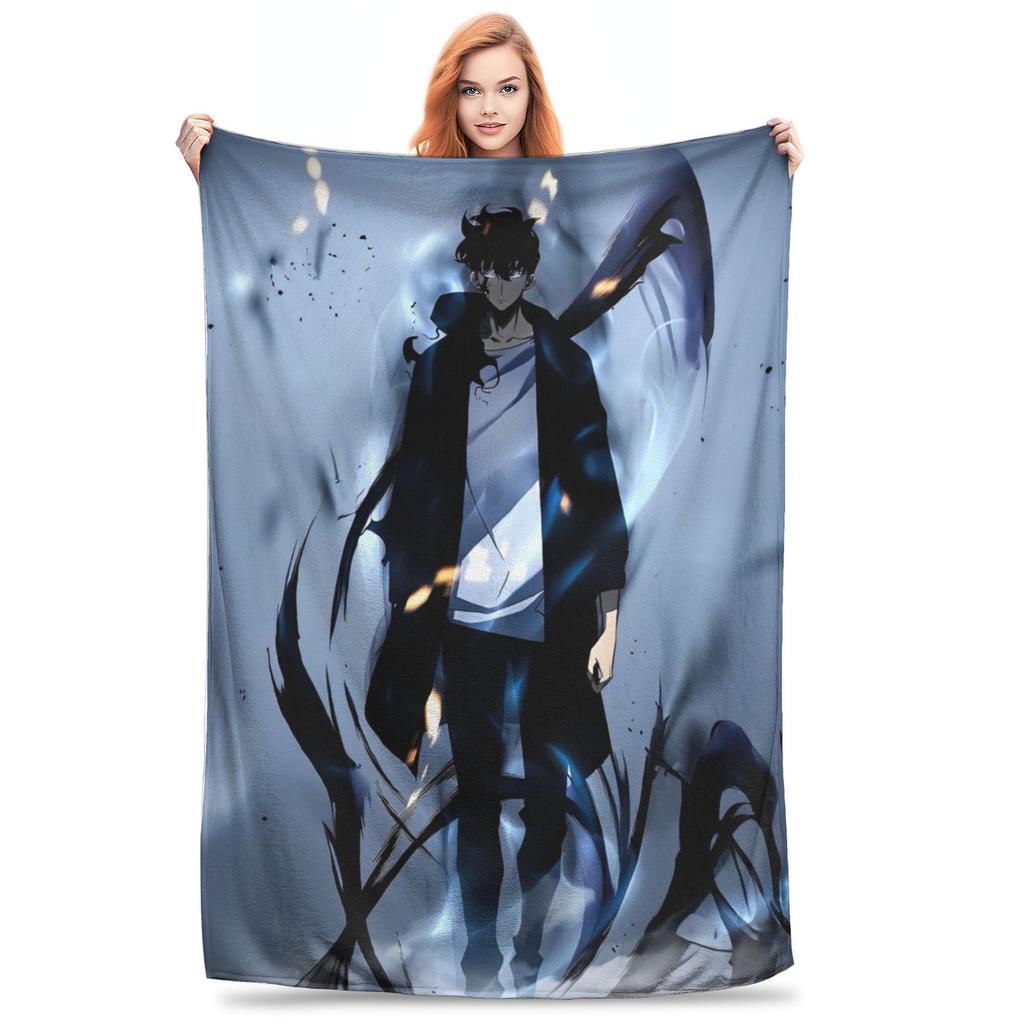 Solo S-ung Jin-woo Leveling Blanket Cover Anime Wool Throw Blanket Summer Air Conditioning Portable Soft Warm Bedspreads
