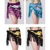 Sequins Wrap Skirt Belly Dance Hip Scarf Wrap Sparkles Mini Skirt Raves Festival Outfit Halloween Costume for Women Girls