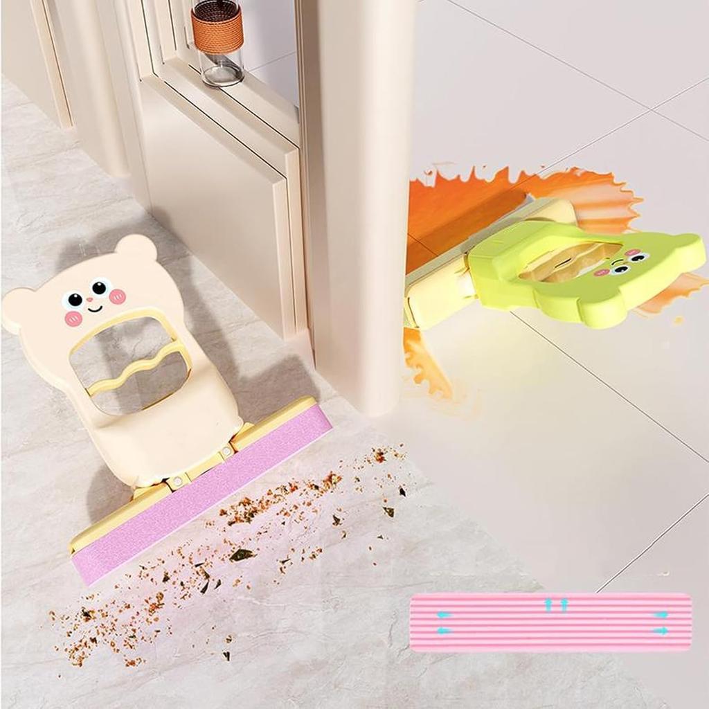 Cute Cat Pattern Handheld Mop, Small Hand Absorbent Mop, Foldable Self-Mops For Small Spaces, Portable Self-Washable Mops Microfiber Desk Wall