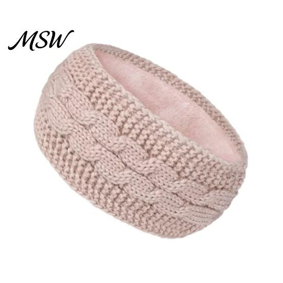 Soft Fleece Lined Headbands for Women Winter Women, Thickened Knitted Ear Warmers, Cold Windproof Headband Outdoor Activities Weather Hairband Running