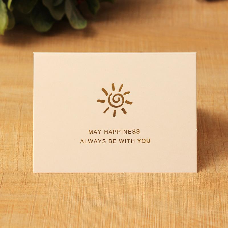 10pcs/pack of High-end Hot Stamping Holiday Greeting Cards with White Envelope, Thank You Card for Fresh Flower Shop