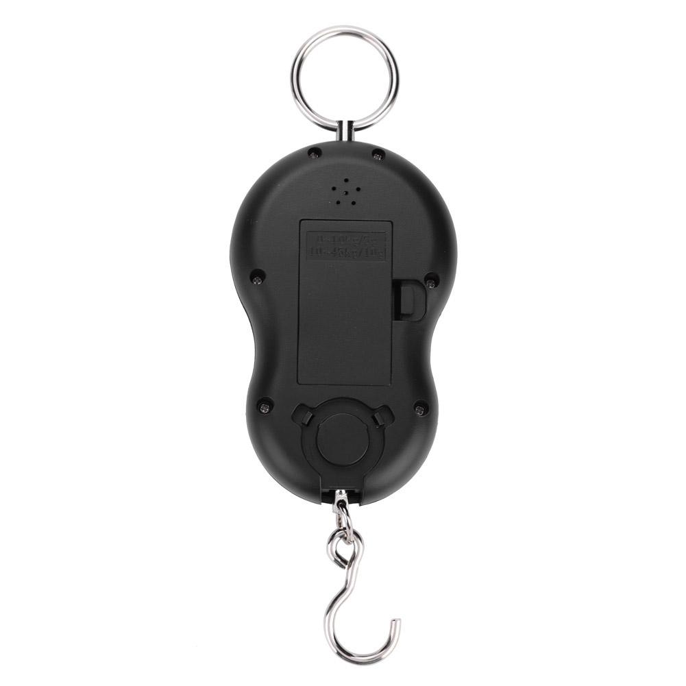 Portable Plastic Electric Digital Hanging Scale with Hook Tool for Fishing Luggage (Black)