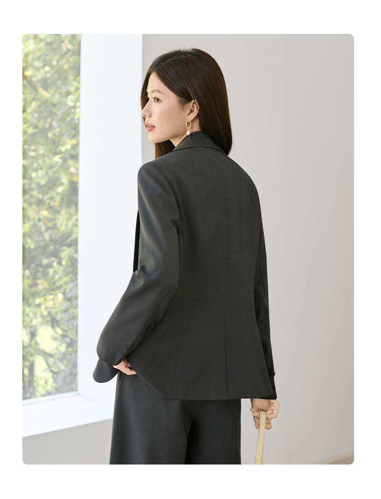 Chic Dark Gray Suit Jacket for Women - Autumn 2025 Collection