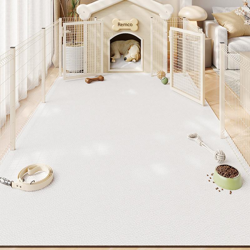 VIKAMA Beige Pet Mat Non Slip Waterproof Floor Rug for Dog Cat Bed Crate Kennel Washable Reusable Pet Friendly Soft