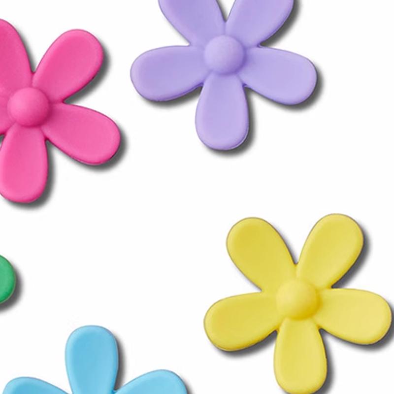 Crocs Flower Shape Five-Piece Set PVC Shoe Accessories Women's Multicolor
