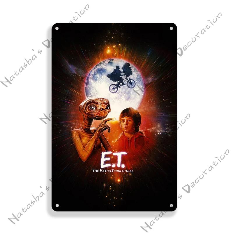 Film Jurassic Park Metallplåtskylt E.T. Metallskyltar Affisch JAWS Vintageaffisch Gammal Dekorativ Plåt Metallplatta Väggplatta