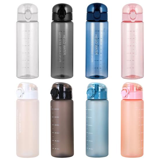 780ml Sports Water Bottle with Scale Leakproof Fitness Water Container Portable Drinking Bottle for Gym Office Travel