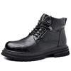 Vyriški britiško stiliaus vidutinio aukščio motocikliniai batai - Storu padu, kasdieniai, neperšlampami, neslystantys, yra didelių dydžių