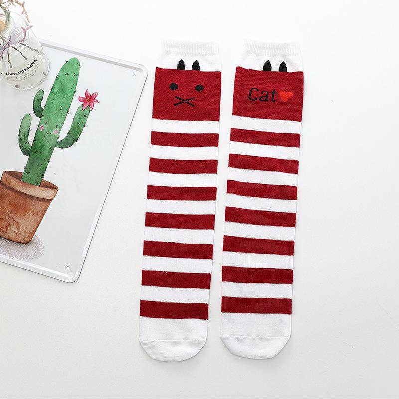 3D Kreslené Ponožky ze 100% Bavlny Středně Dlouhé a Podkolenky pro Dívky - Roztomilé Jarní/Podzimní Nošení