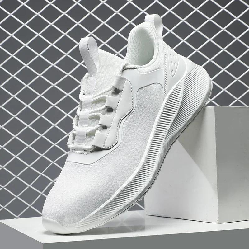 

Мужские кроссовки для отдыха на открытом воздухе, новые повседневные туфли, мужские черные и белые удобные туфли, нескользящие, износостойкие туфли 48 белый