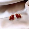 Zodiac Horse Silver Needle Drip Oil Earrings - Retro Elegant Lightweight Studs