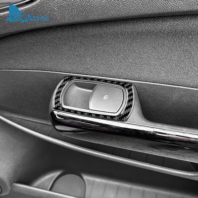 4PCS Real Soft Carbon Fiber Sticker For Opel Corsa 2007 2008 2009 2010 2011 2012 2013 2014 LHD RHD Car Window Lift Button Frame
