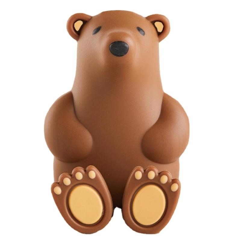 

Wall Mounted Cartoon Bear Toothbrush Holder Household Decoration for Bathroom Dormitory Wall Window Decoration коричневый