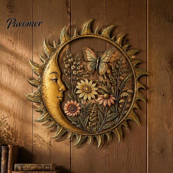 Home Interior Wall Ornament Sunshine Garden Decoration, Dragonfly/Bee/Butterfly/Bird Decor, Acrylic Sun Rustic Decorations Hanging for Indoor Outdoor
