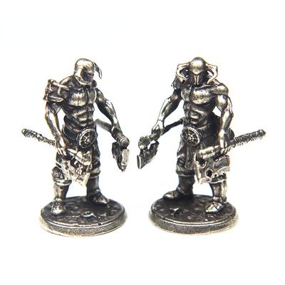 Weißes Kupfer Metall Solider Miniaturen Figur Vintage Starke Männer Krieger Ornament Desktop Dekoration Zubehör Spielzeug Geschenk